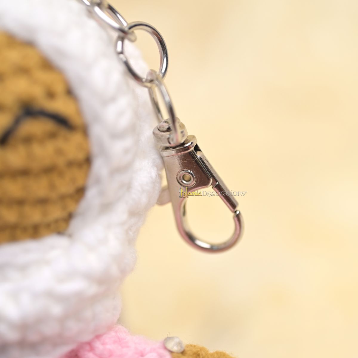 Quran Cuties Dolls Keychain Handmade – Pink Cotton Crochet Islamic Amigurumi Keyring, Cute Hijab Doll Bag Charm Gift