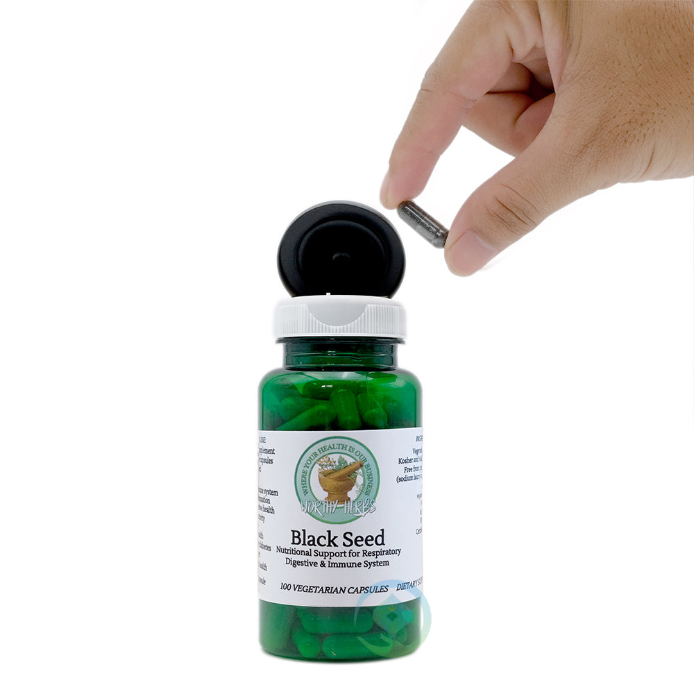 Kapsul Gel Lunak Vegetarian Biji Hitam Worthy Herbs® - 100 kapsul