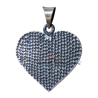 Sterling Silver Heart-Shaped Antique Style “Wa In Yakadu” Pendant (For Necklaces) Quranic Jewelry For Evil Eye